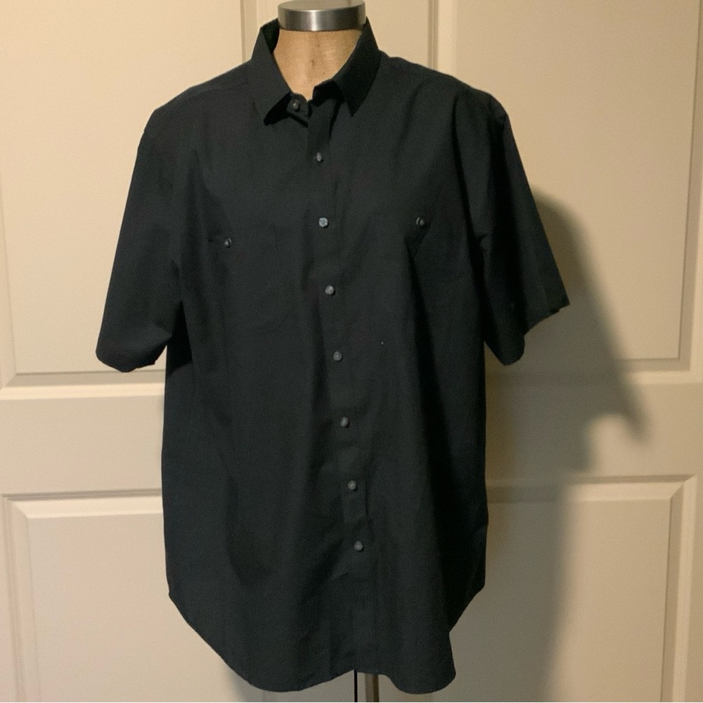 DXL Men's Apparel SYNGRY Stretch Black Button Down Dress Shirt ~ Size 2XLT ~ NWT